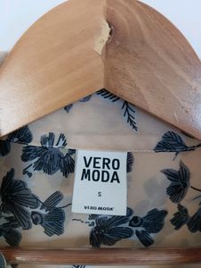 Cream Printed Casual Top (Women)