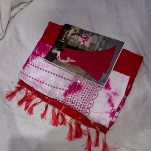 Saree With Red Colour