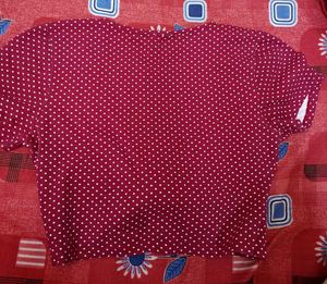 Red &amp; White Crop Top