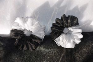 Premium Black And White Organza Scrunchie Combo