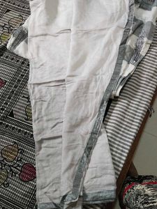 White And Grey 3 Piece Kurti Set