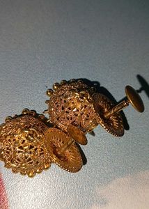 Gold Jhumka Earrings
