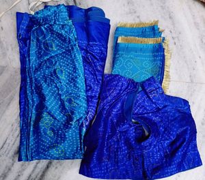Blue Bandhej Print Ghaghra Choli