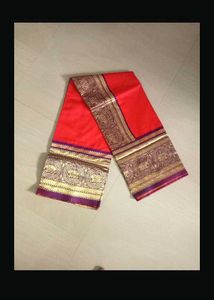 New Red & Blue Elephant Border Design Sarees