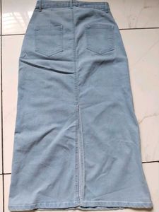 Light Wash Denim Maxi Skirt