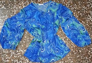 Blue Mesh Top