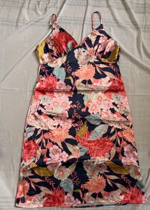 Floral Print Mini Slip Dress
