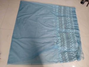 Embroidered Blue Fabric Net 5 Mtr