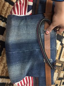 Denim &amp; American Flag Accent Purse