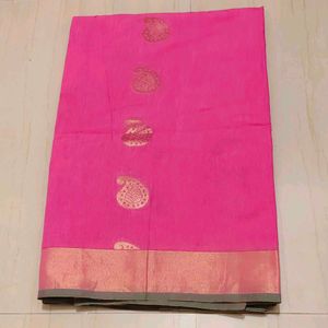 Pink Cotton Saree