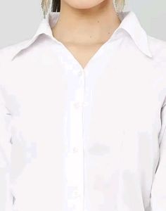 White 3/4 Sleeve Button-Down