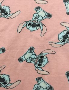 Lilo And Stitch Print Peach T-shirt for Women