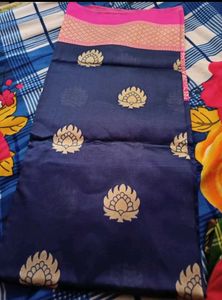 Blue &amp; Pink Lightwaight Silk Saree