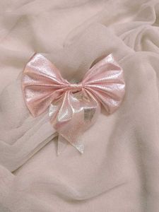 Pink Metallic Bow Hair Clip