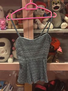 Sleeveless Bluish Greyish Top