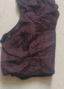 Net Saree With Stitched Blouse
