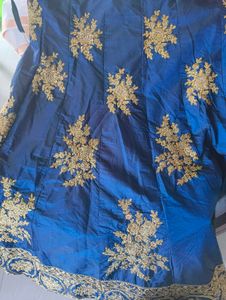 Blue &amp; Gold Lehenga Choli