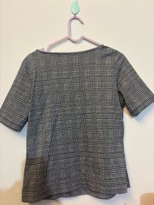 Plaid Button Top