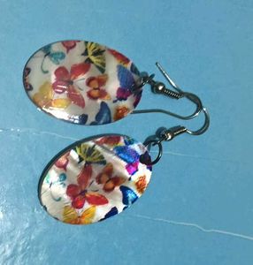 Butterfly Print Drop Earrings