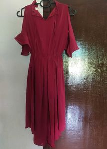 Elegant Maroon Midi Dress