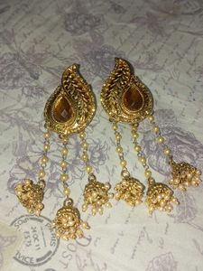 Elegant Gold-tone Jhumka Earrings