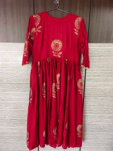 Aachho Maroon Angrakha Suit Set XL