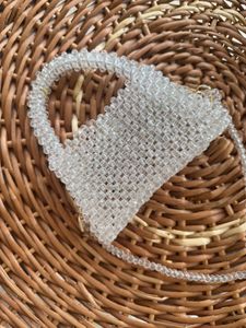 Clear Beaded Mini Bag