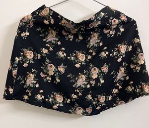 Berrylush Black Floral Skirt