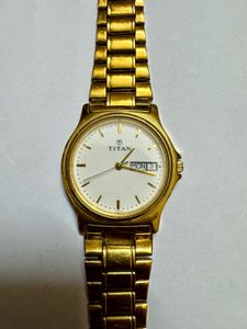 Titan Gold Color Chain Mens Watch