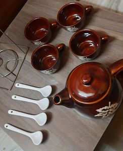 Teap Cut Set With Stand And Spoons