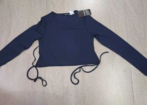 Navy Blue Crop Top