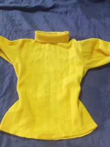 Yellow High Neck Sweatshirt