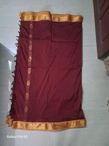 Elegant Vintage Dark Red Saree