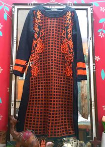 Orange Winter Kurta