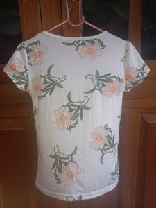 Floral White Top.