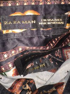 ZARA MAN Chain Link Print Long Sleeve Shirt