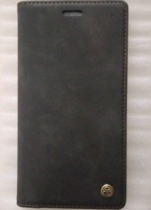 Leather Flip Phone Case on Patterned Background