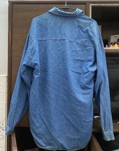 Oversized Embroidered Denim Shirt