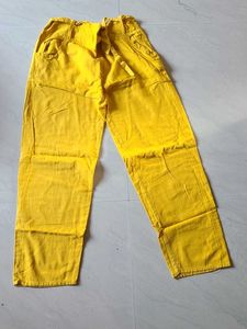 Yellow Tie Waist Pants
