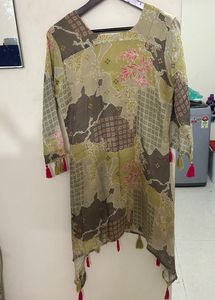 SALE:: Pure Chinnon Asymmetrical Kurta Set