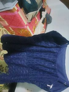 Sparkly Navy Peplum Tank