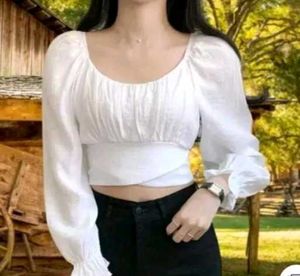 White Tie-Back Crop Top