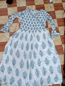 Printed White Kurti Top