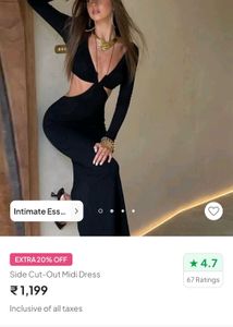 Newme slit Cut-out Midi Dress