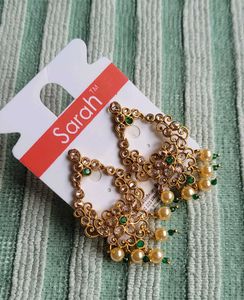 Gold Tone and Pearl Dangle Earrings