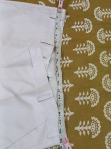 White Pants + blue denim shirt