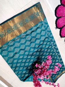 Green Cotton Saree #withoutblouse
