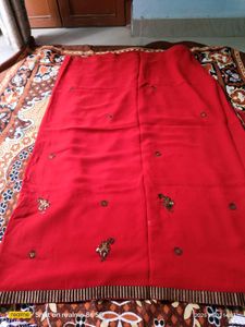 Red Embroidered Saree