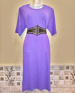 Size Large🎁Buy 2 Get 1 Free 🎁Purple Midi Dress