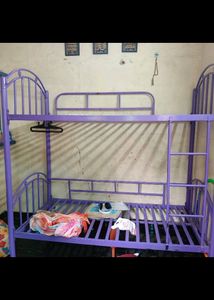 Swing Metal Bunk Bed Heavy Duty Frame Purple
